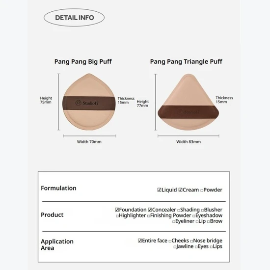 STUDIO17 Pang Pang Triangle Puff 1pc