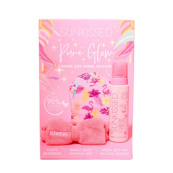 Sunkissed Pure Glow Collection Tanning Gift Set Medium Tan + Mitt + Headband