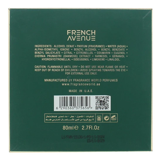French Avenue Sultry Woods Eau De Parfum 80ml
