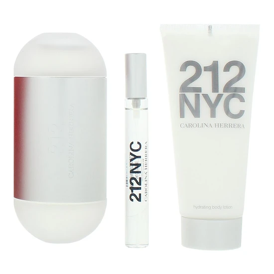 Carolina Herrera 212 NYC Eau De Toilette 100ml, Eau De Toilette 10ml + Body Lotion 100ml Gift Set For Her 100ml