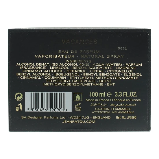 Jean Patou Collection Heritage Vacances Eau De Parfum 100ml