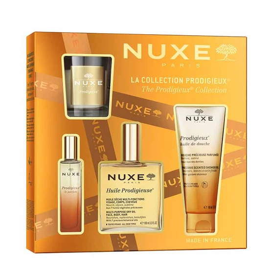 Nuxe The Prodigieux Collection Gift Set Huile Prodigieuse + Shower Oil + Perfume + Candle