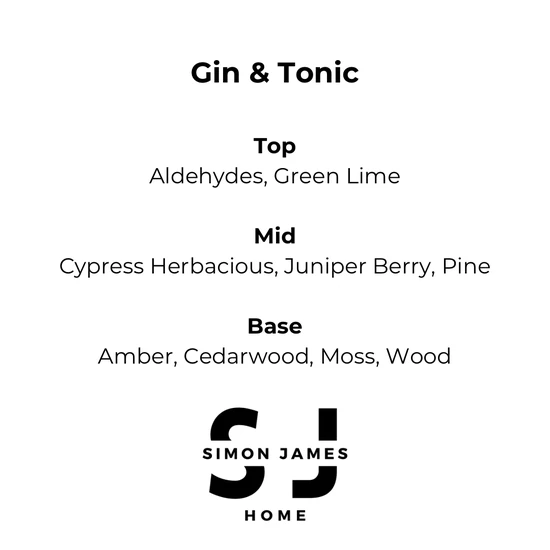 Simon James Home Gin & Tonic Handmade Soy Wax Candle Large Glass Candle 220g