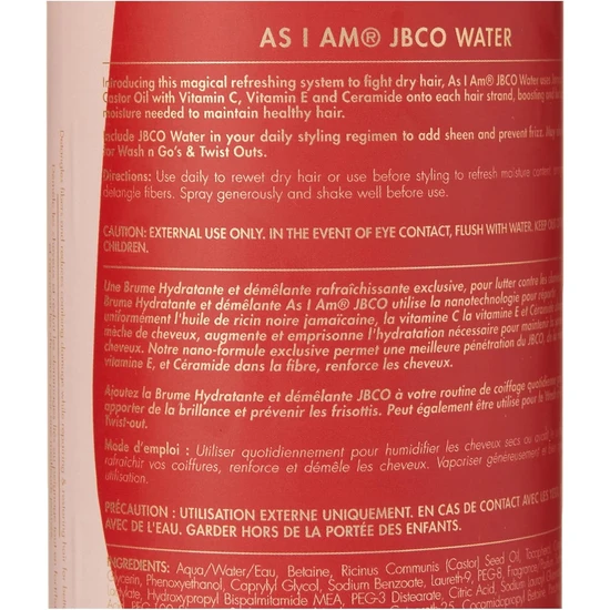 As I Am Jamaican Black Castor Oil Water 473ml