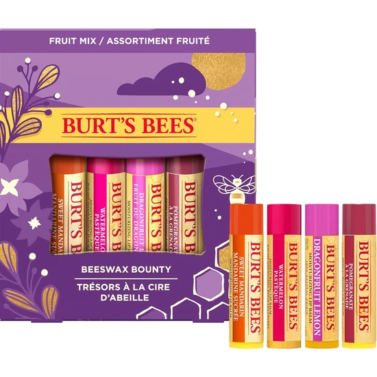 Burt's Bees Beeswax Bounty Fruit Mix Lip Balm 4 x 4.25g