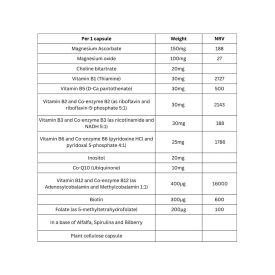 Viridian Co-Enzyme B Complex Vegetarian Capsules 30 Capsules