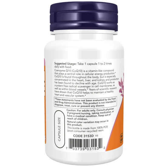NOW Foods CoQ10 60mg Capsules 180 Capsules