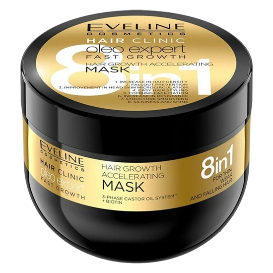 Eveline Hair Clinic Oleo Expert 8 In 1 Micellar Hair Growth Mask 500ml