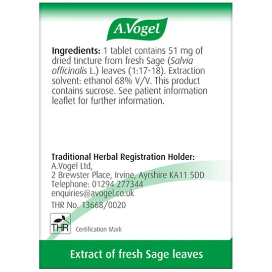 A.Vogel Menoforce Sage Tablets 30 Tablets