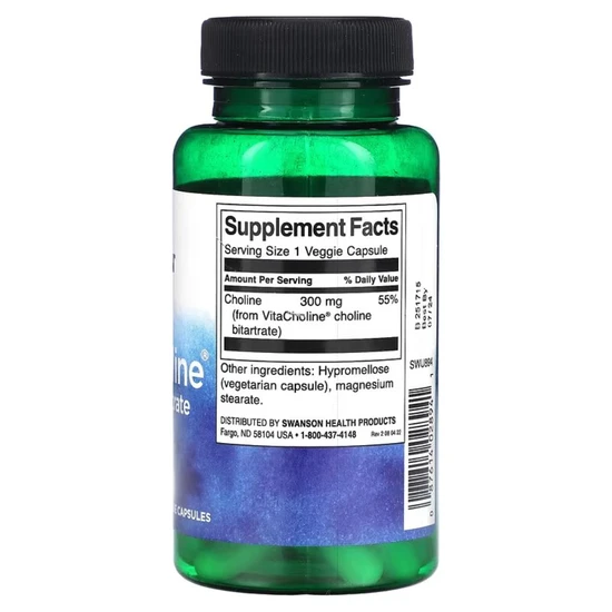 Swanson VitaCholine Choline Bitartrate 300mg Capsules 60 Capsules