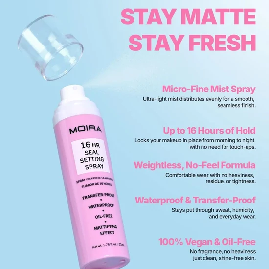 Moira Beauty Beauty 16h Mattifying Seal Setting Spray 52ml