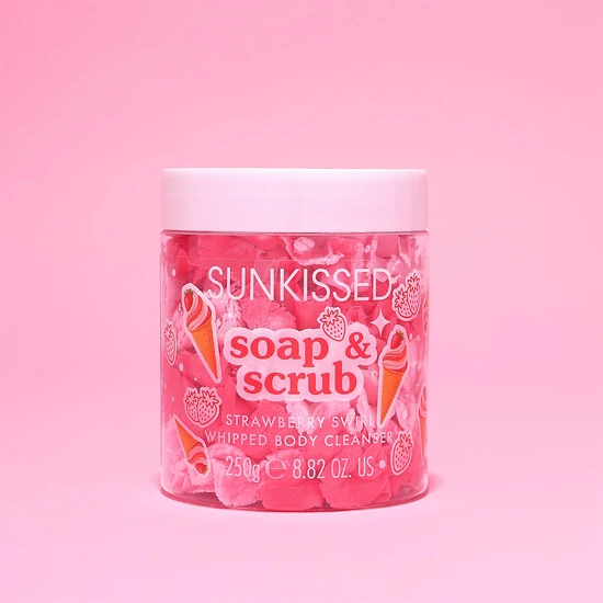 Sunkissed Soap & Scrub Whip Strawberry Swirl Body Cleanser 250g