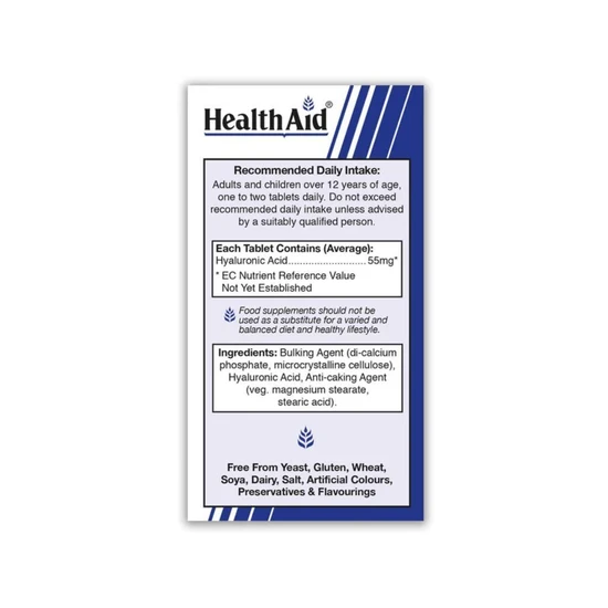 Health Aid Hyaluronic Acid 55mg Tablets 30 Tablets