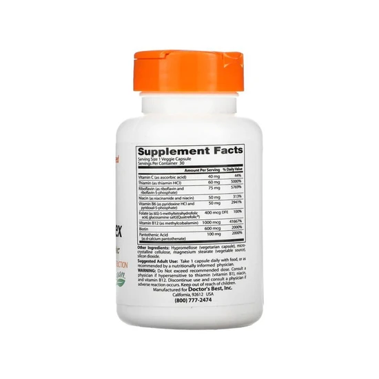 Doctor's Best Fully Active B-Complex With Quatrefolic 30 Vcaps