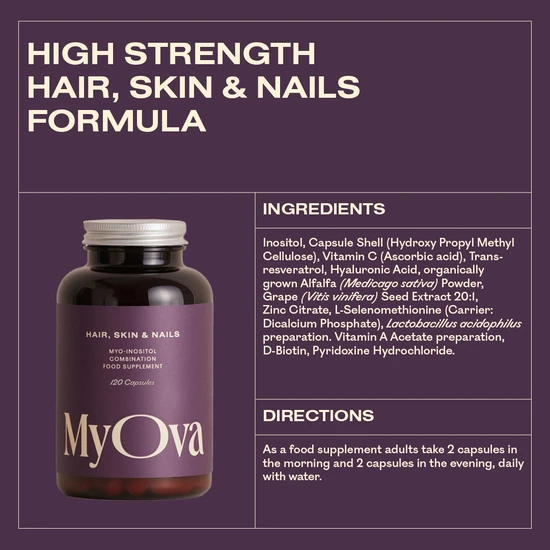 MyOva Hair, Skin, & Nails Capsules 120 Capsules