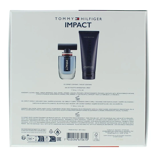 Tommy Hilfiger Impact Eau De Toilette 50ml + Body Wash 100ml Gift Set For Him 50ml
