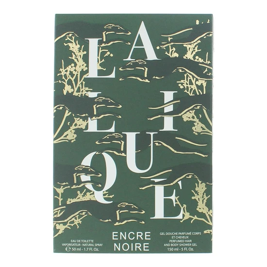 Lalique Encre Noire Eau De Toilette Gift Set 50ml Eau De Toilette + 150ml Shower Gel