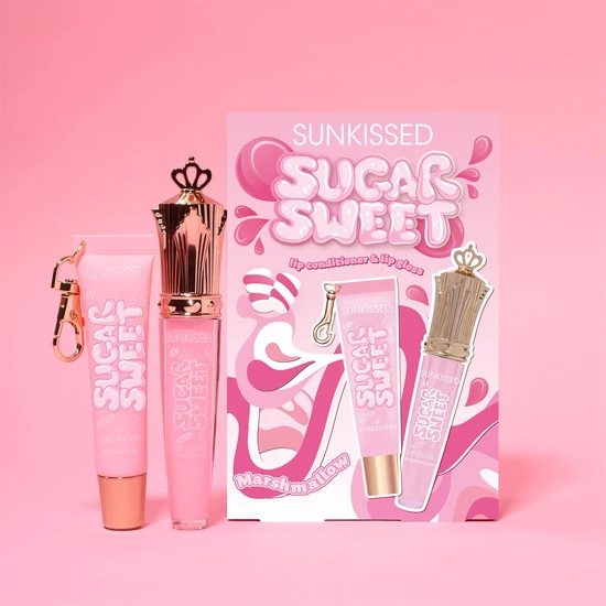 Sunkissed Sugar Sweet Marshmallow Gift Set 16ml Lip Conditioner + 8ml Lip Gloss