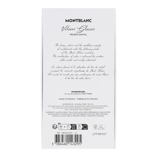 Montblanc Vetiver Glacier Eau De Parfum 125ml