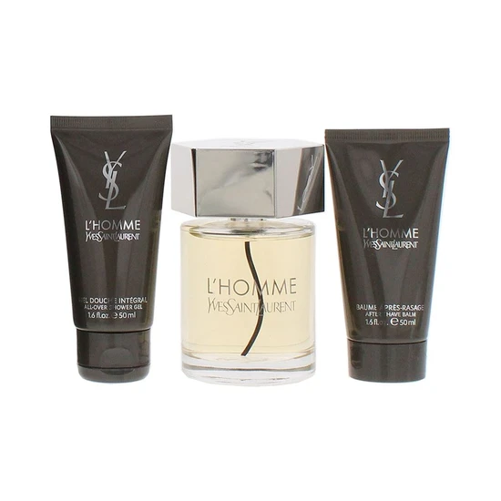 Yves Saint Laurent L'Homme Eau De Toilette Gift Set 100ml Eau de Toilette, 50ml Shower Gel & 50ml Aftershave Balm