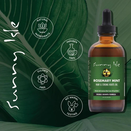 Sunny Isle Rosemary Mint Hair & Strong Roots Oil 4oz