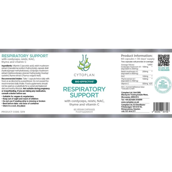 Cytoplan Respiratory Support Capsules 60 Capsules