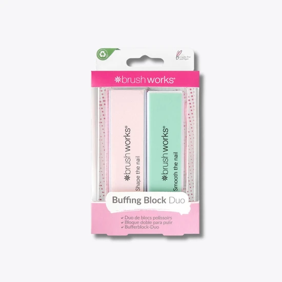 Brushworks Pastel Nail Buffing Blocks 2 Pack