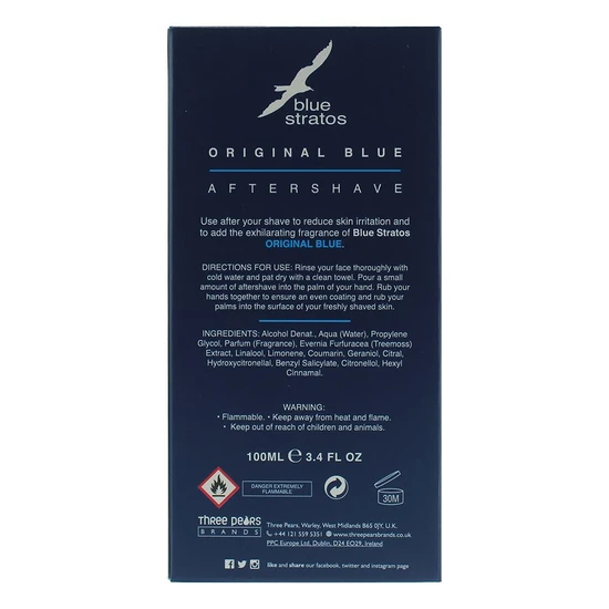 Blue Stratos Original Blue Aftershave 100ml