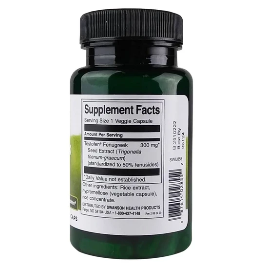 Swanson Fenugreek Extract 300mg Capsules 60 Capsules