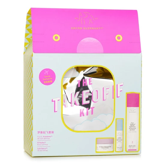 Drunk Elephant The TakeOff Kit T.L.C Framboos Night Serum 50ml+ B-Hydra Serum 8ml+ Lala Retro Whipped Cream 15ml