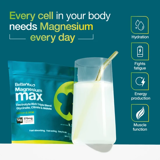 BetterYou Magnesium Max 3-in-1 Powder Lemon & Lime Flavour