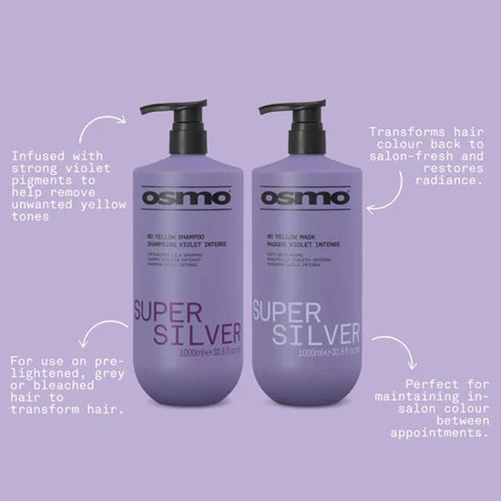 Osmo Super Silver No Yellow Shampoo & Mask Duo Pack 2 x 1000ml
