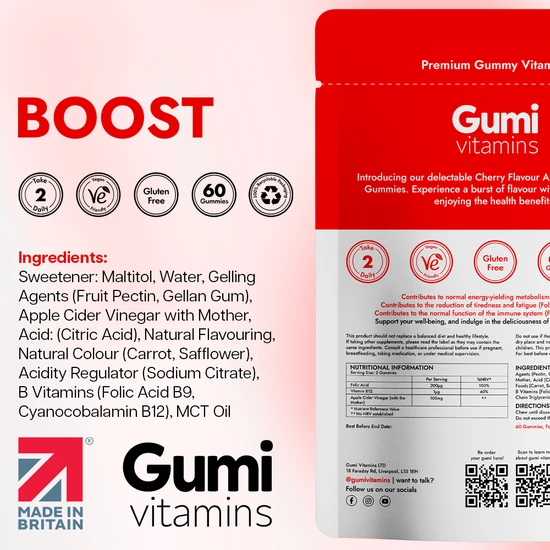 Gumi Vitamins Detox Apple Cider Vinegar 60 Gummies