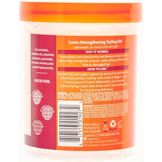 Cantu Maximum Hold Strengthening Styling Gel 524g