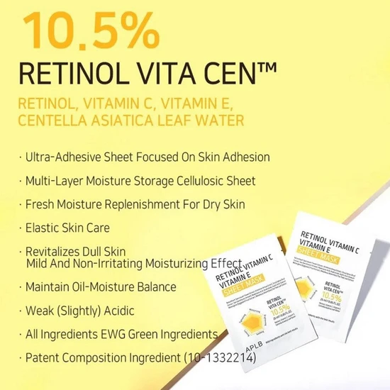 APLB Retinol Vitamin E Vitamin C Sheet Mask 25ml
