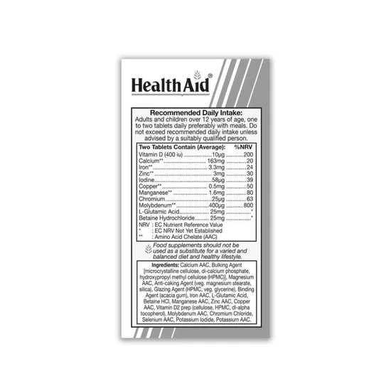 Health Aid Multi Minerals Prolonged Release Tablets 30 Tablets