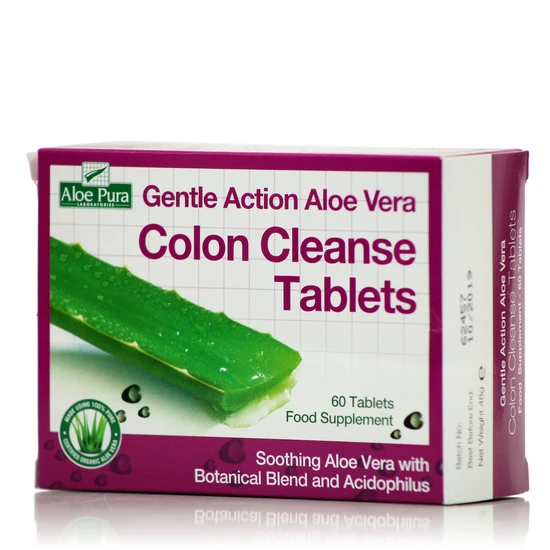 Aloe Pura Gentle Action Aloe Vera Colon Cleanse Tablets 60 Tablets