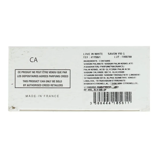 Creed Love In White Soap Bar 150g