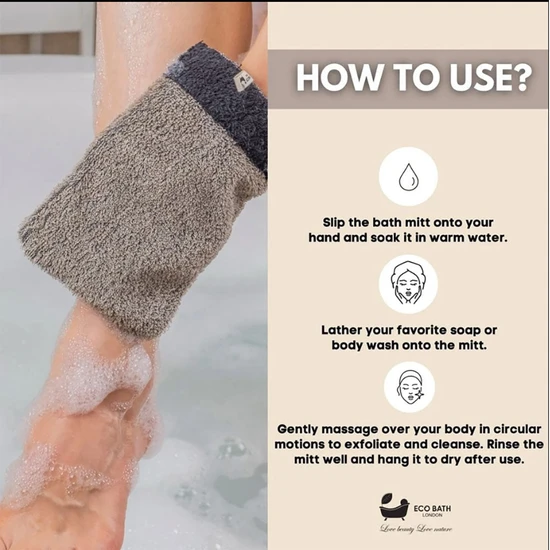 Eco Bath London Sisal Hemp Bath Mitt Black