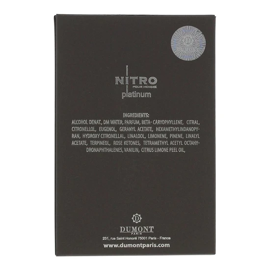 Dumont Nitro Pour Homme Platinum Eau De Parfum 100ml