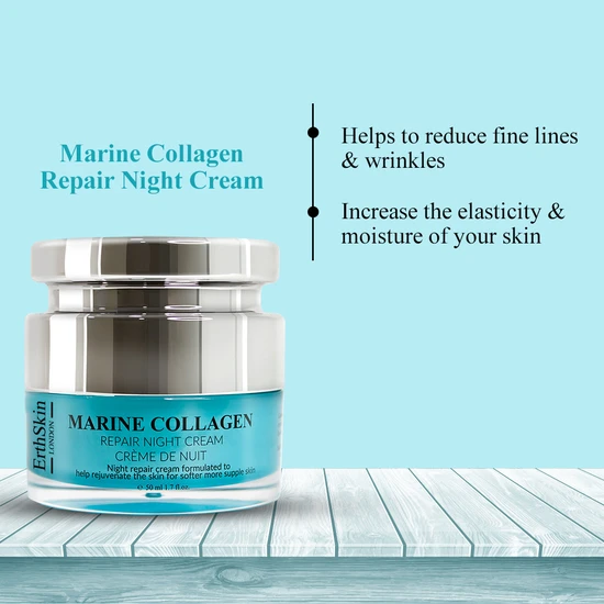 Erth Skin London Retinol Serum + Marine Collagen Night Cream + Marine Collagen SPF 50 Day Cream 30ml + 50ml + 50ml