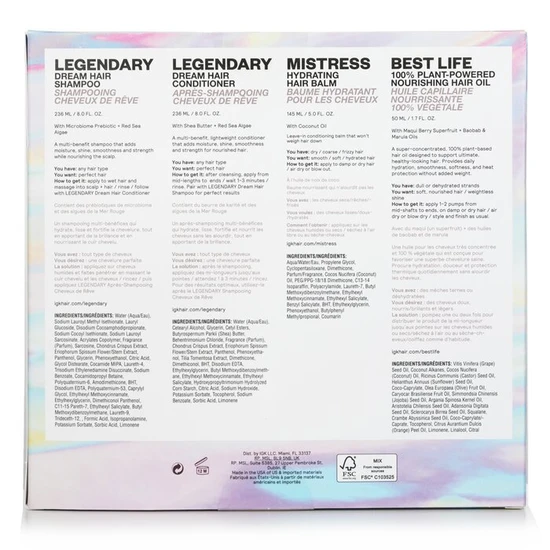 IGK Live Your Best Life Shampoo, Conditioner, Hair Balm, Hair Oil Set