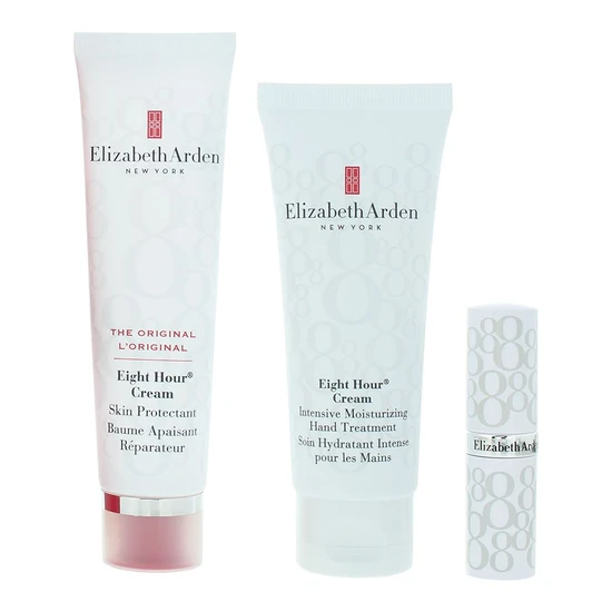 Elizabeth Arden Eight Hour Cream Gift Set 50ml Cream + 75ml Hand Treatment + 3.7g Protecting Lipstick SPF 15
