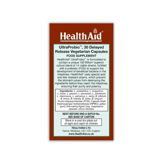 Health Aid Ultra Probio Delayed Release Capsules 30 Capsules