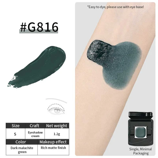 Glisten Cosmetics G816 Deep Peacock Green Refillable Multipurpose Cream Cheeryep