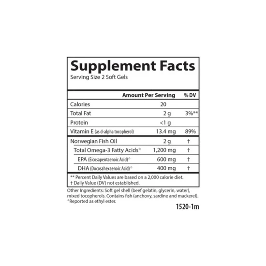 Carlson Labs Wild Caught Super Omega-3 Gems 1200mg Softgels + 30 100 Softgels
