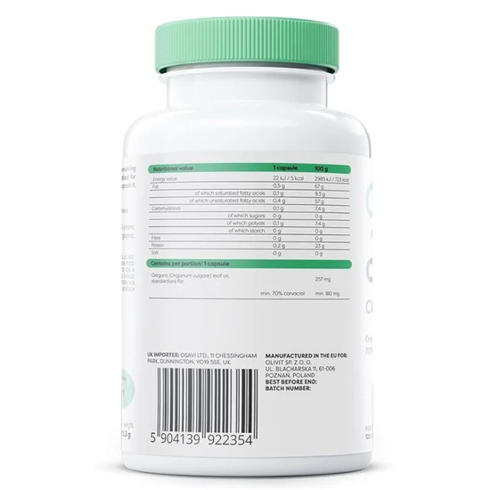 Osavi Oregano Oil Carvacrol 180mg 120 Enteric Caps