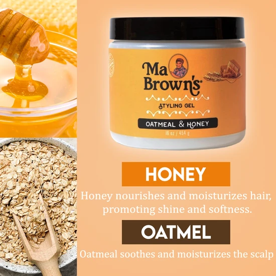 Ma Browns Styling Gel With Oatmeal & Honey 454g