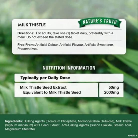 Nature's Truth Milk Thistle 2000mg Tablets 60 Tablets