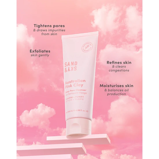 Sand & Sky Australian Pink Clay Deep Pore Cleanser 120ml